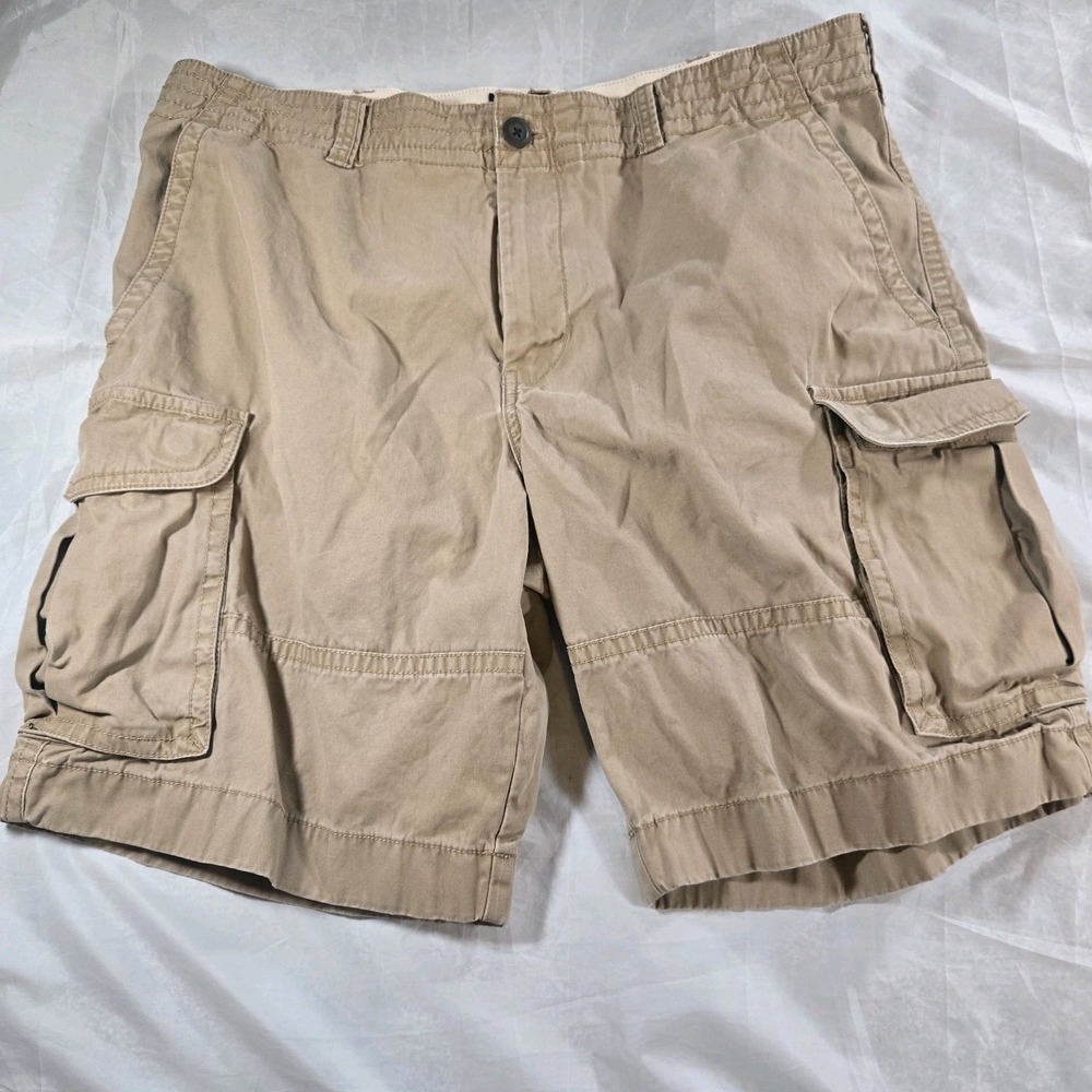 Tommy Hilfiger Cargo Shorts Men's Size 38 Khaki Beige Cotton Outdoor Casual